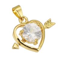 Cubic Zirconia Micro Pave Brass Pendant, gold color plated, micro pave cubic zirconia & hollow, 21x16x5mm, Hole:Approx 4mm, 10PCs/Lot, Sold By Lot