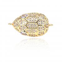 Cubic Zirconia Micro Pave Brass Connector plated micro pave cubic zirconia golden Sold By PC