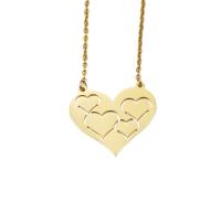 Stainless Steel Jewelry Necklace, Heart, plated, Unisex, more colors for choice, 29x31mm, Length:50 cm, Sold By PC