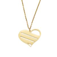 Edelstahl Schmuck Halskette, Herz, plattiert, unisex, keine, 31x35mm, Länge 50 cm, verkauft von PC