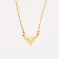 Stainless Steel Jewelry Necklace, Antlers, plated, more colors for choice, 13x15.60mm, 5PCs/Bag, Sold By Bag