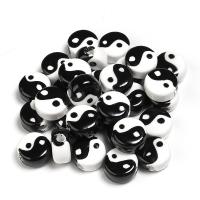 Porcelain Jewelry Beads, Round, ying yang & DIY, mixed colors, 100PCs/Bag, Sold By Bag