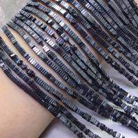 Magnetic Hematite Beads, Square, polished, DIY, black, Sold Per 38 cm Strand
