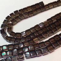 Natürliche Rauchquarz Perlen, Quadrat, DIY, braun, 10mm, verkauft per 38 cm Strang
