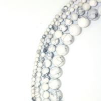 Magnesit Perle, rund, DIY, weiß, verkauft per 40 cm Strang