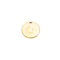 Stainless Steel Pendants, Round, plated, more colors for choice, 1.20x12mm, 10PCs/Bag, Sold By Bag