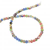 Perles en verre Millefiori, Millefiori Lampwork, coeur, DIY, couleurs mélangées, Vendu par 35-37 cm brin