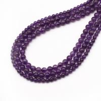 Natürliche Amethyst Perlen, rund, DIY, violett, verkauft per 38 cm Strang