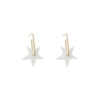 Tibetan Style Drop Earrings, 925 thailand sterling silver post pin, Star, high quality plated, fashion jewelry & for woman, white, 53x30mm, Sold By Pair