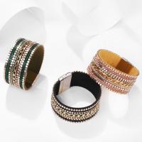 Bracelets cordon PU, cuir PU, avec alliage de zinc, Naturel & bijoux de mode, plus de couleurs à choisir, 30x60mm, Longueur:7.6 pouce, Vendu par PC