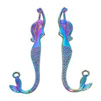 Zinc Alloy Pendants Mermaid colorful plated fashion jewelry multi-colored Sold By PC