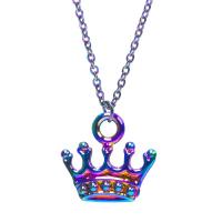 Zink Alloy Crown Halsband, färgrik pläterade, mode smycken, flerfärgad, 14x4x13mm, Säljs av PC