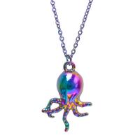 Zink Alloy Animal Hängen, Bläckfisk, färgrik pläterade, mode smycken, flerfärgad, 15x5x20mm, Säljs av PC