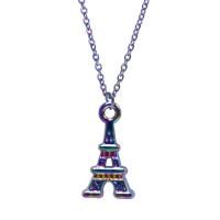 Ciondoli in lega di zinco, lega in zinco, Torre Eiffel, placcato multicolore, gioielli di moda, multi-colore, 9x5x16mm, Venduto da PC