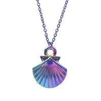 Tibetan Style Pendants, Shell, colorful plated, fashion jewelry, multi-colored, 15x3x18mm, Sold By PC