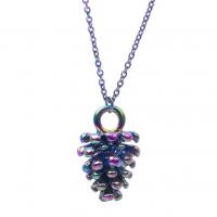 Tibetan Style Pendants, Pinecone, colorful plated, fashion jewelry, multi-colored, 11x11x19mm, Sold By PC