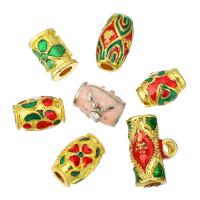 Brass Jewelry Beads, gold color plated, different styles for choice & enamel, more colors for choice, Hole:Approx 3mm, 10PCs/Lot, Sold By Lot