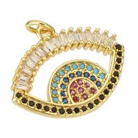 Cubic Zirconia Micro Pave Brass Pendant Eye gold color plated micro pave cubic zirconia Approx 2mm Sold By Lot