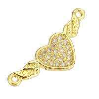 Cubic Zirconia Micro Pave Brass Connector, plated, micro pave cubic zirconia, 24x8x1mm, Hole:Approx 1mm, 10PCs/Lot, Sold By Lot
