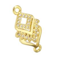 Cubic Zirconia Micro Pave Brass Connector, gold color plated, micro pave cubic zirconia & hollow, 10x20x2mm, Hole:Approx 2mm, 10PCs/Lot, Sold By Lot
