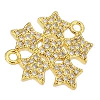 Cubic Zirconia Micro Pave Brass Connector, gold color plated, micro pave cubic zirconia & hollow, 17x16x2mm, Hole:Approx 1mm, 10PCs/Lot, Sold By Lot