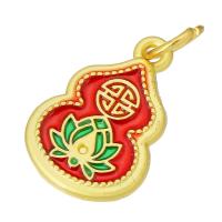 Brass Jewelry Pendants, gold color plated, double-sided enamel & two tone, two different colored, 12x18x2mm, Hole:Approx 4mm, 10PCs/Lot, Sold By Lot