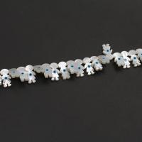 Natürliche weiße Muschelperlen, Mädchen, DIY & Emaille, weiß, 15x8x2mm, 60PCs/Strang, verkauft per 38 cm Strang