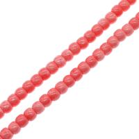 Perles bijoux en résine, Rond, DIY & imitation de corail, rose, 7x9x9mm, 56PC/brin, Vendu par 38 cm brin