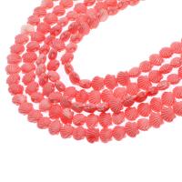 Grânulos de jóias de resina, Ostra, DIY & imitação de coral, rosa, 9x11x6mm, 45PCs/Strand, vendido para 38 cm Strand
