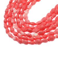 Perles bijoux en résine, poisson, DIY & imitation de corail, rose, 12x14x8mm, 28PC/brin, Vendu par 38 cm brin