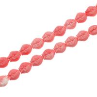 Perles bijoux en résine, poisson, DIY & imitation de corail, rose, 13x15x6mm, Vendu par 38 cm brin