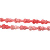 Grânulos de jóias de resina, Cabaça, DIY & imitação de coral, rosa, 11x20x20mm, vendido para 38 cm Strand