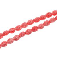 Perles bijoux en résine, sirène, DIY & imitation de corail, rose, 13x11x10mm, Vendu par 38 cm brin