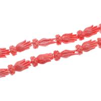 Harpiks smykker Perler, Resin, Hand, du kan DIY & imitationer af koraller, lyserød, 26x12x11mm, Solgt Per 38 cm Strand