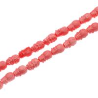 Grânulos de jóias de resina, DIY & imitação de coral, rosa, 16x11x11mm, vendido para 38 cm Strand