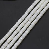 Natural White Shell Beads, Flat Round, DIY, white, 8x8x2mm, Sold Per 38 cm Strand