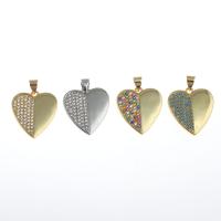 Cubic Zirconia Micro Pave Brass Pendant Heart micro pave cubic zirconia Sold By PC