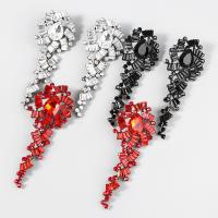 Boucles d'oreilles en alliage de zinc, avec Acrylique, bijoux de mode & pour femme, plus de couleurs à choisir, 96x36mm, Vendu par paire