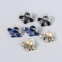 Zinc Alloy Stud Earring with acrylic rhinestone fashion jewelry & for woman & with rhinestone Sold By Pair