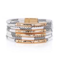 PU Leather Cord Bracelets, with Tibetan Style, fashion jewelry & Unisex, more colors for choice, 20x60mm, Length:7.75 Inch, Sold By PC