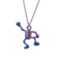 Zink Alloy Halsband, Skeleton, färgrik pläterade, mode smycken, flerfärgad, 19x6x24mm, Säljs av PC