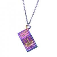 Tibetan Style Pendants, Money, colorful plated, fashion jewelry, multi-colored, 21x13mm, Length:45 cm, Sold By PC