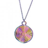 Tibetan Style Pendants, colorful plated, fashion jewelry, multi-colored, 20x25mm, Length:45 cm, Sold By PC