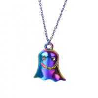 Tibetan Style Pendants, Ghost, colorful plated, fashion jewelry, multi-colored, 14x18mm, Length:45 cm, Sold By PC