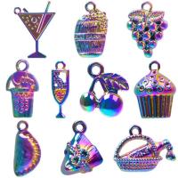 سبائك الزنك المعلقات, الملونة مطلي, مجوهرات الموضة, متعددة الألوان, 10-50mm, 10PC/حقيبة, تباع بواسطة حقيبة