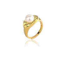 925 Sterling Silver Finger Rings with Freshwater Pearl plated adjustable & for woman 10.5mm 8mm US Ring Sold By PC