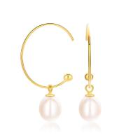 Freshwater Pearl Earrings 925 Sterling Silver with Freshwater Pearl plated fashion jewelry & for woman 32.8mm 0.8mm 7mm Sold By Pair