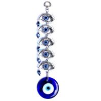 Hanging Ornaments, Tibetan Style, Evil Eye, plated, blue, 60x240mm, Sold By PC