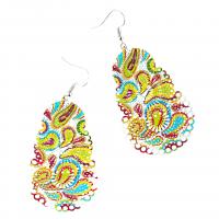 Brass Drop Earring Calabash plated for woman & hollow multi-colored Sold By Pair