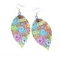 Brass Drop Earring, brushwork, for woman & hollow, more colors for choice, 42x80mm, Sold By Pair